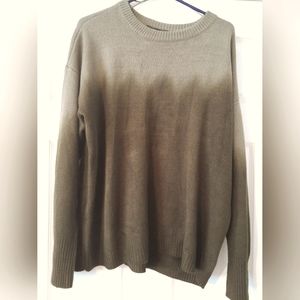 Vera Wang women's knit sweater XL ombre olive green.